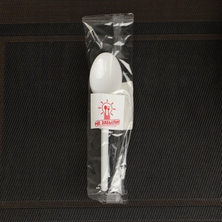 A spoon of plastic disposable white, dining room, 15.5 cm, set 6 pcs-4