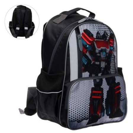School backpack, 37 x 26 x 13 cm, ergonomic back, Calligrata ORT "Robot"-7