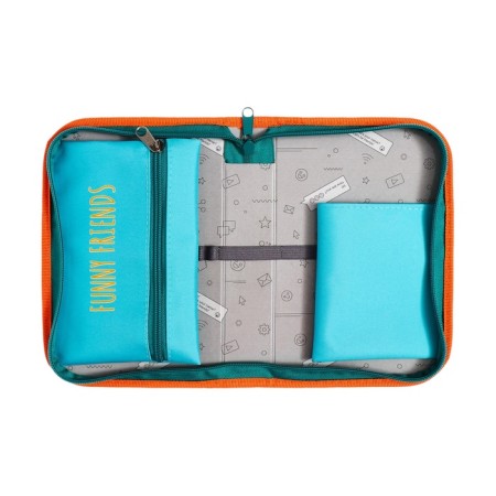 Penal 1 section 140 x 210 x 40 mm, folding pocket and cosmetic bag, fabric, calligrata topontent "doggie"-3