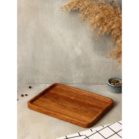Dish - tray for serving and feeding ADELICA "Arno", 25 × 18 × 1.7 cm, oak-2