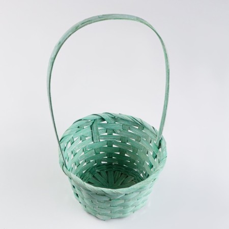 Set of wicker baskets, 16x10/32, 18x10/34, 21x10/36, cm, turquoise, bamboo-3