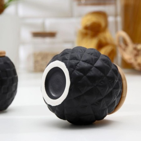 A set of ceramic Estet cans, 3 subjects: 280 ml, black color-3