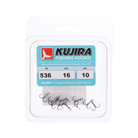 Triple hooks Kujira 536, color BN, No. 16, 10 pcs.