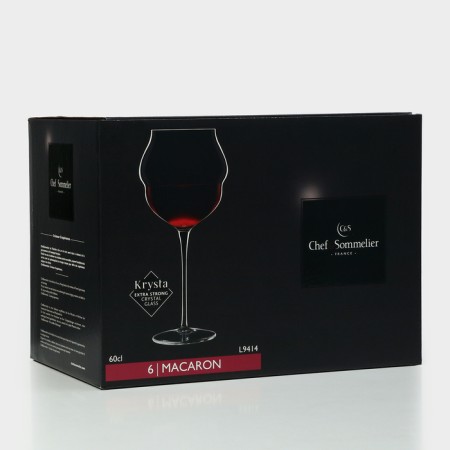 A set of macaron wine glasses, 600 ml, crystal glass, 6 pcs-7