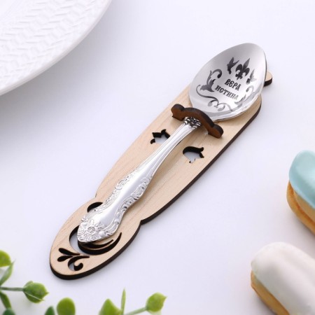Spoon is registered, tea, with an engraving "Vera", h = 14