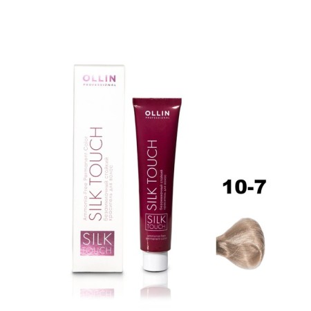 Hair dye OLLIN Professional Silk Touch, non -zammiach, tone 10/7 light blond brown