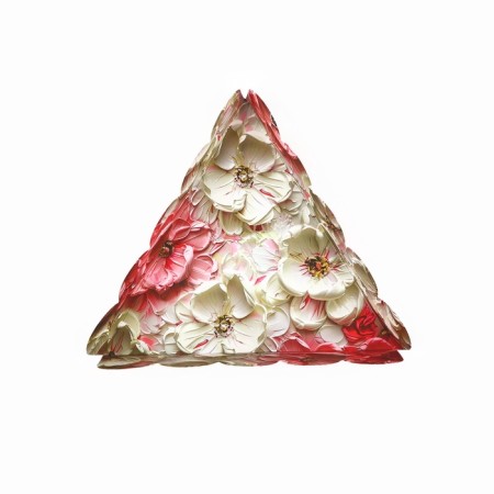 Box for confectionery products with PVC lid "Pink flowers", 18 x 3 cm-2