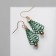 Earrings "Christmas tree" spiral, green color in gold