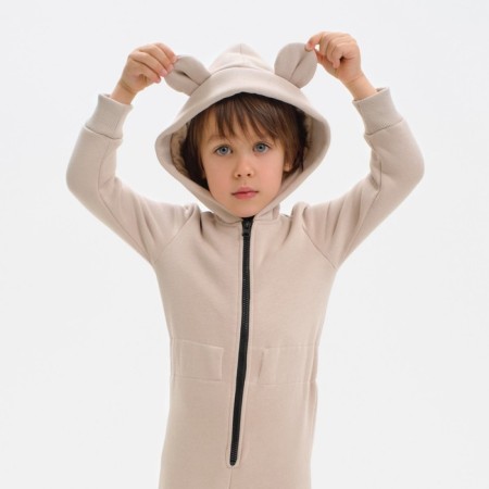 Комбинезон детский с начёсом KAFTAN "Basic line" р.26 (80-86), бежевый-3