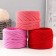 Knitted yarn set No. 4, 3x30 m, width 7-9 mm, 100 g (pink, red, coral)