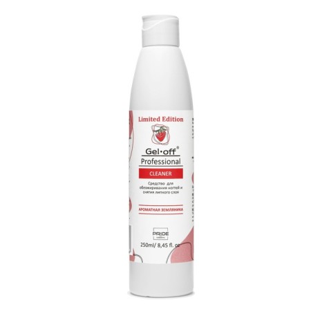 A tool for degreasing nails and removing the adhesive layer Gel-off Cleaner "Fragrant strawberry", 250 ml