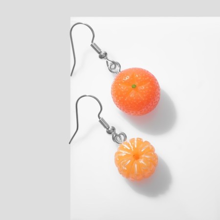 Earrings "Mandarins", orange color in silver-1