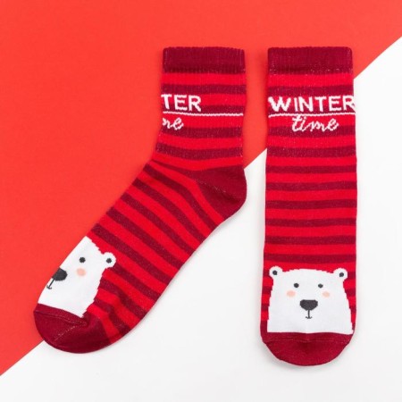 New Year. New Year's socks KAFTAN "Bear" p. 36-40 (23-25 ​​cm)