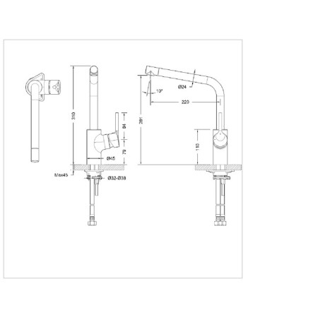 Bravat Palace F7172217CP-1-RRUS kitchen is a single-leaf with high pink, chrome-1