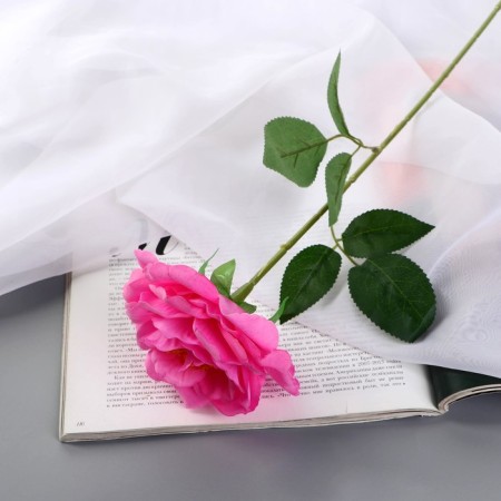 Artificial flowers "Rose Pretty" d-10 cm 55 cm, pink