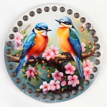 Bottoms for knitting 2 in 1 "birds on the apple tree", circle 15 cm, hdf 3 mm-2