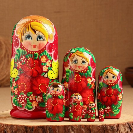 The nesting house is 7 puppet "Lara", 23-25cm, manual painting.-4