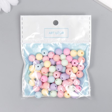 Beads for creativity Plastic "Marshmallow" matte set 20 grams d = 0.8 cm-3