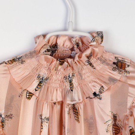 Schiffon dress SL, 44, beige-8