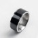 Ring Ceramics "Weid", 1 cm, black color in silver, 19 size