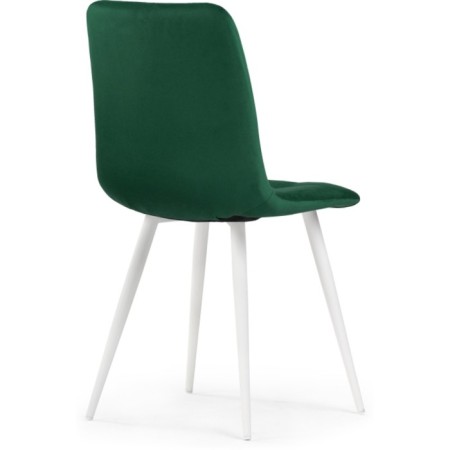 Stool on a metal frame chilli metal/velor, white/green 44x50x85 cm-3