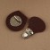 Bag Cauline, sewing, 6 × 4 cm, dark brown/silver color