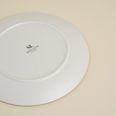 Dining porcelain SL Home "Wave in Stone", D = 20.5 cm, white color-3