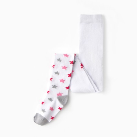 Pantyhose baby kaftan "Stars" 104-110 cm, white color