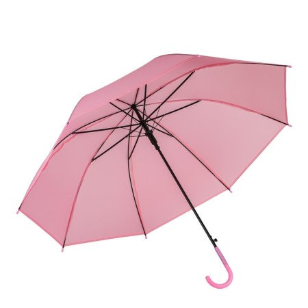 Umbrella - semi -automatic cane "plain", 8 spokes, r = 47 cm, pink color-2