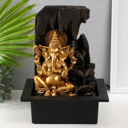 The desktop fountain from the network, the backlight "Golden Ganesh in the Grotto" 25x20x33 cm
