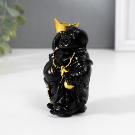 NECKE Polystone "Hothee with a gold ingred and pumpkin groat" Black 4.5x6.7x9 cm-1