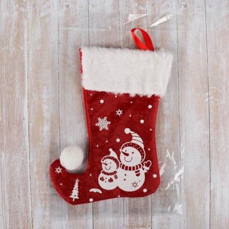 Nosok for gifts "Magic" snowmen, 18x25 cm, white red-2
