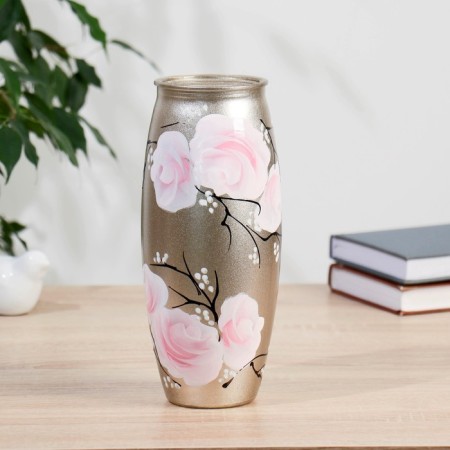Kapuchino vase with painting on painted glass, D-7; 10x23 cm