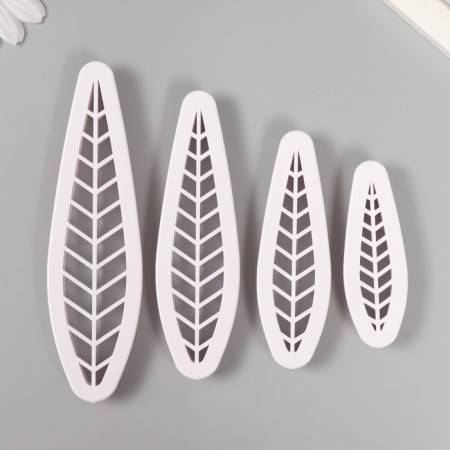 Cutters for polymer clay "leaflets" set 4 pcs 6x1.2 cm 8x1.6 cm 10x2.1 cm 12x2.5 cm-1