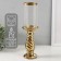 Ceramics candlestick, glass per 1 candle "turn" d = 7.5 cm gold 9.5x9.5x32 cm