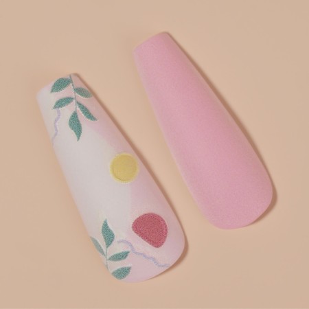 Follow nails "Tender abstraction", 12 pcs, with adhesive plates, ballerina form, multi -colored-3