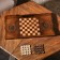 Handmade backgammon "coat of arms", deep cutting, with a pen, 60x30 cm, with a chess field, Armenia