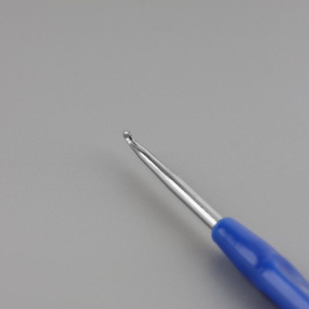 Knitting hook, with a plastic handle, d = 2 mm, 13.5 cm, blue color-3