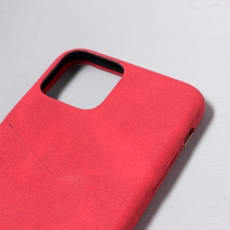 Luazon cover for the iPhone 11 Pro, with a compartment for cards, leatherette, red-2