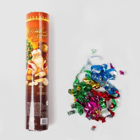 New Year's clap of pneumatic turning "Happy New Year", confetti, foil, 20 cm.-3