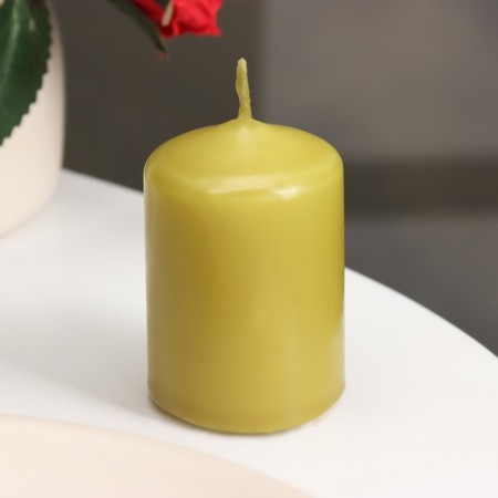 Candle - cylinder, 4 × 6 cm, 9 hours, olive-1