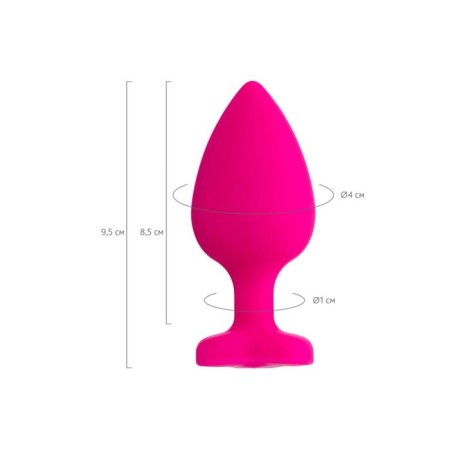 Anal plug Diamond Heart, silicone, pink color, 9.5 cm, d = 4 cm-5