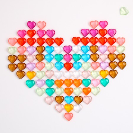 Plastic sores are decorative, set of 100 pcs., Size 1 pc. - 2 × 2 cm, color mix-3