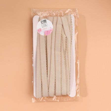 The elastic band is becoming, with an openwork edge, 10 mm, 10 ± 0.5 m, beige color-1