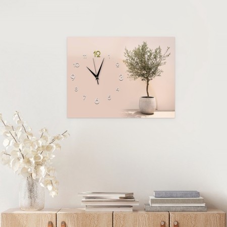 Carty clock is wall-mounted, interior "tree", silent, 30 x 40 cm-2