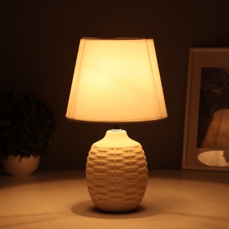 Table lamp "Weaving" 1x40W E14 beige 19.5x19.5x35.5cm-1
