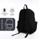 Youth backpack on lightning, 2 departments, 4 pockets, black color