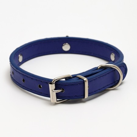 Collar "crown" with metal decor and rhinestones, 36 x 1.4 cm, Osh 24-31, blue-1