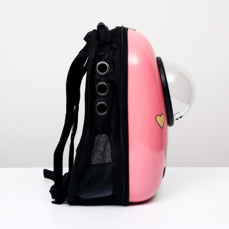 Backpack for carrying animals "Scientific cat", with a viewing window, 32 x 25 x 42 cm, pink-2