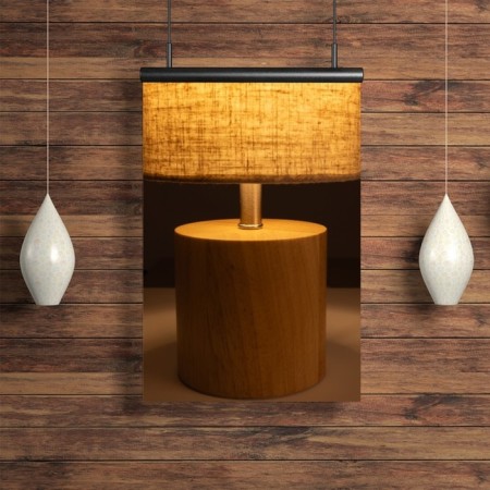 Decorative table lamp Arte Lamp Jishui A5036LT-1BR, E27, 60 W, 18x18x40 cm, golden, beige-4